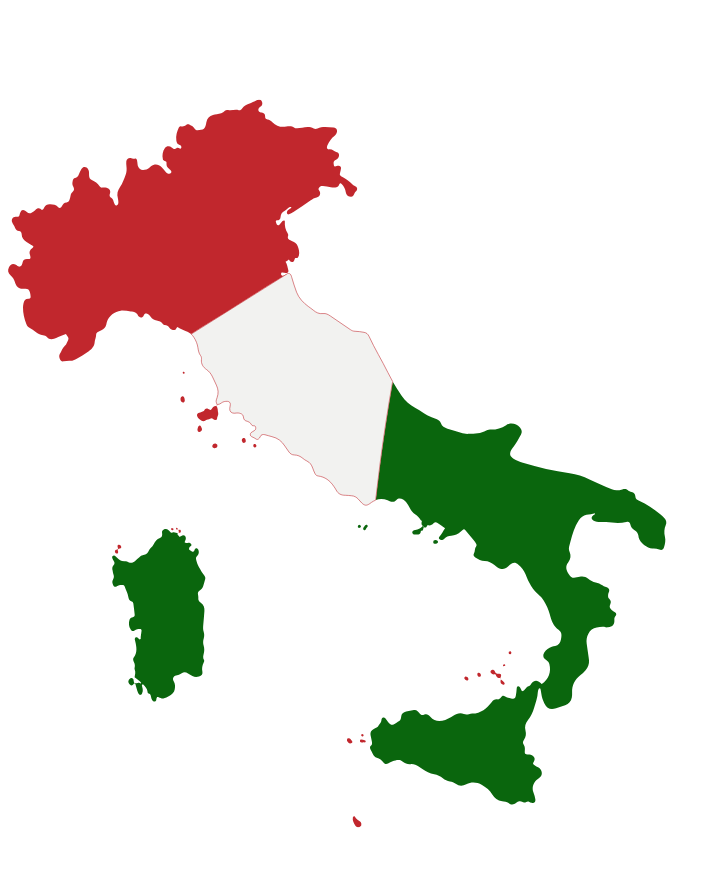Carte avec drapeau de l'Italie