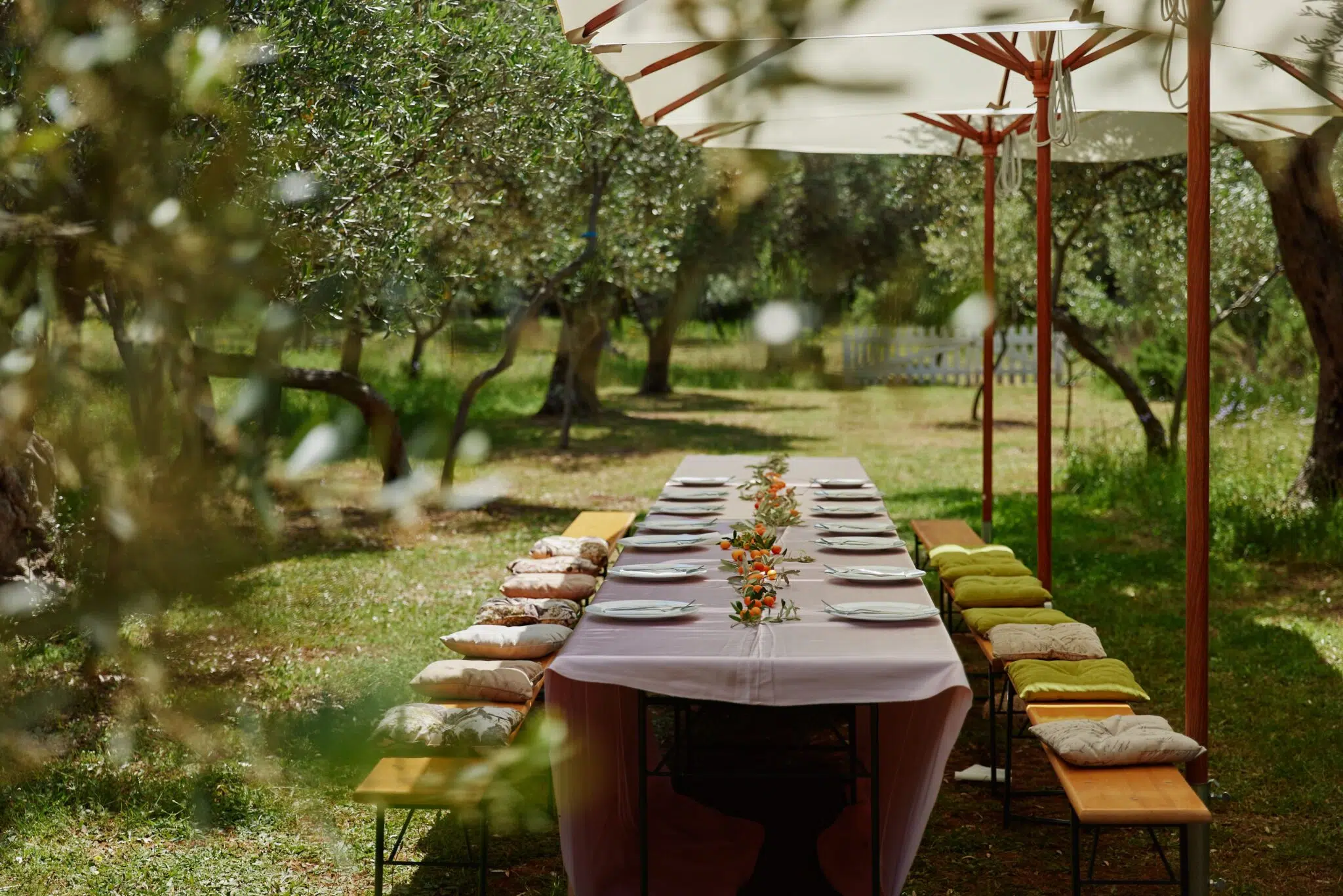 set up champêtre dans la nature