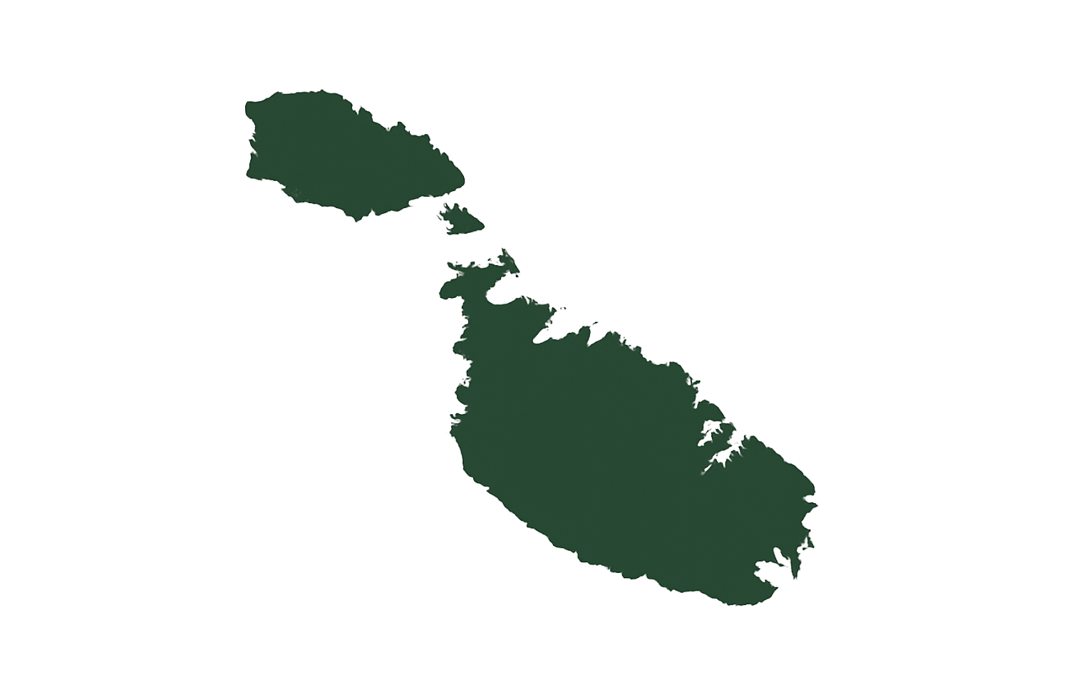 Carte Malte verte pour régions