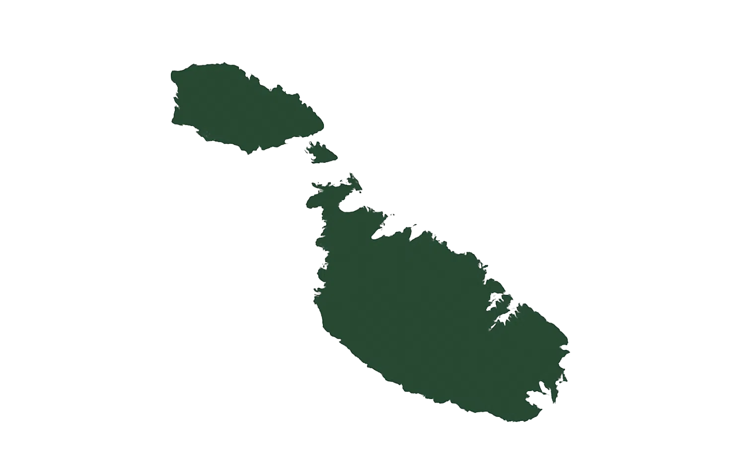 Carte Malte verte pour régions