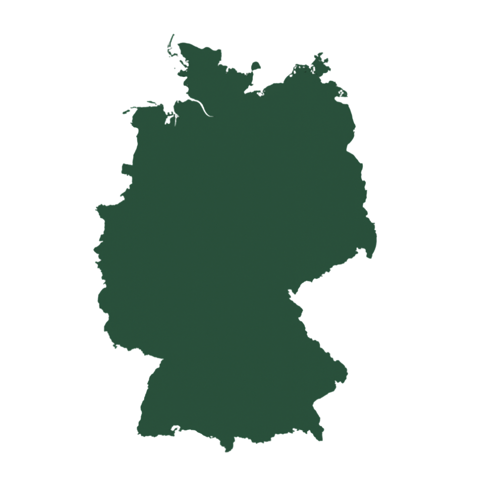 Carte Allemagne verte pour régions