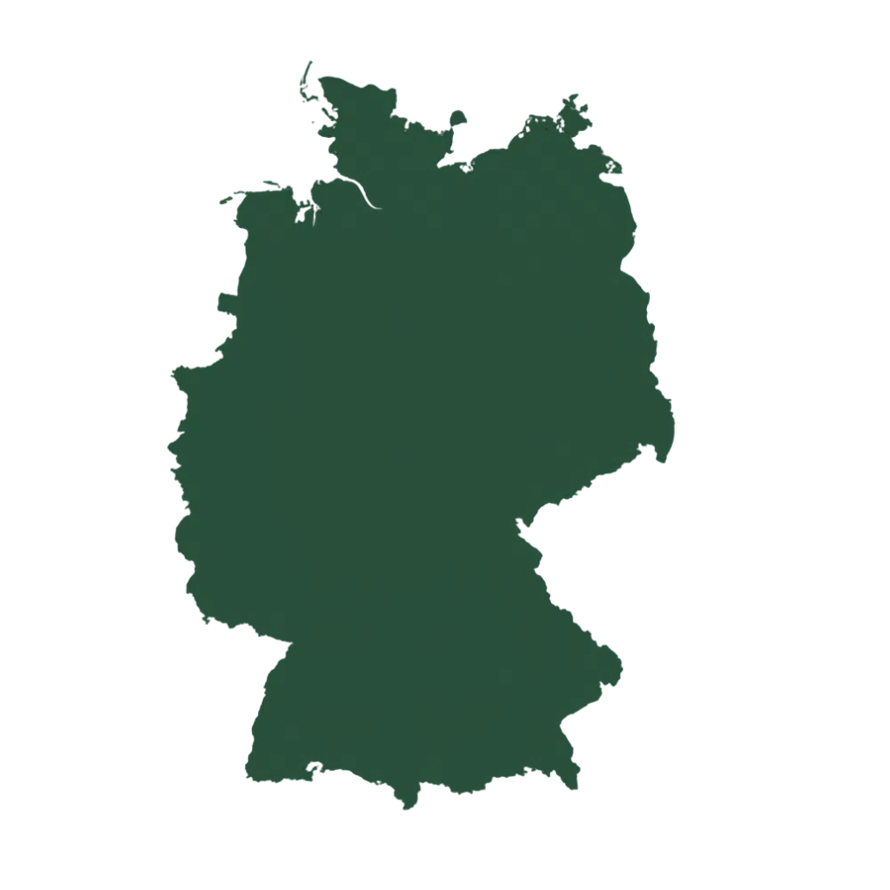 Carte Allemagne verte pour régions