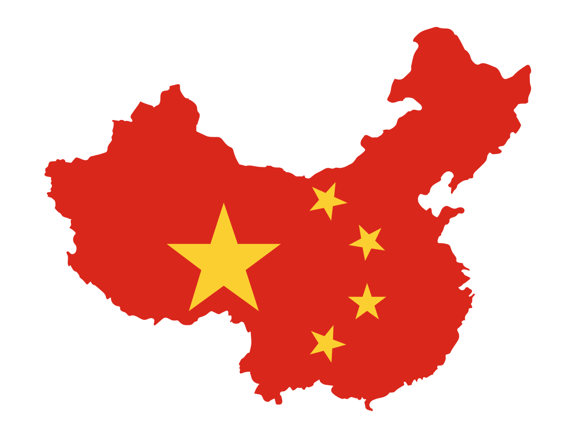 Carte drapeau Chine