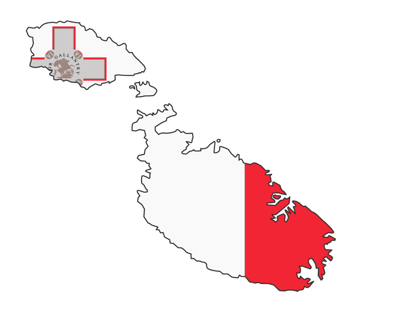 Malte drapeau carte